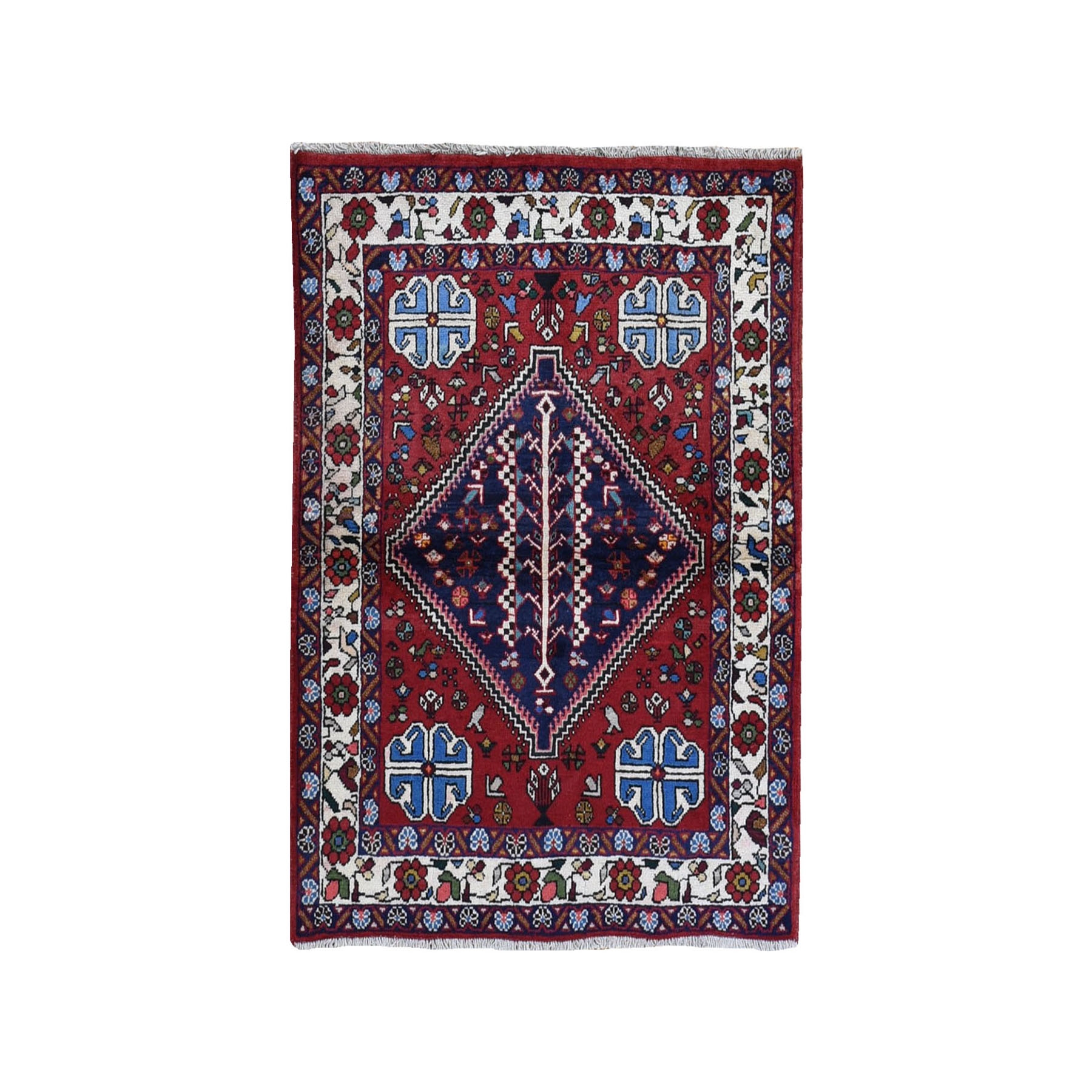 Traditional Wool Hand-Knotted Area Rug 3'6
